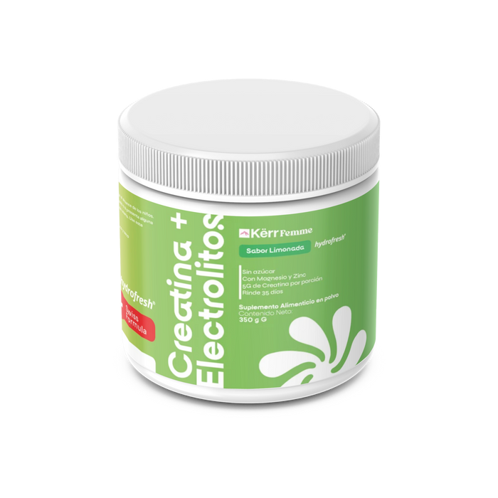 Creatina + Electrolitos Kërr Femme – Hydrofresh®, sabor limonada | 350 g (35 porciones)