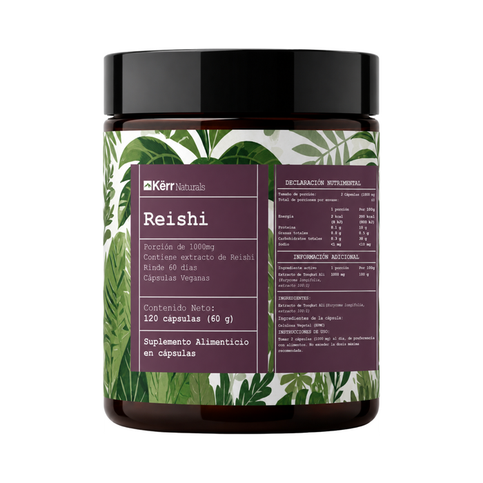 Reishi Kërr Naturals – Extracto de Ganoderma lucidum | 120 cápsulas veganas