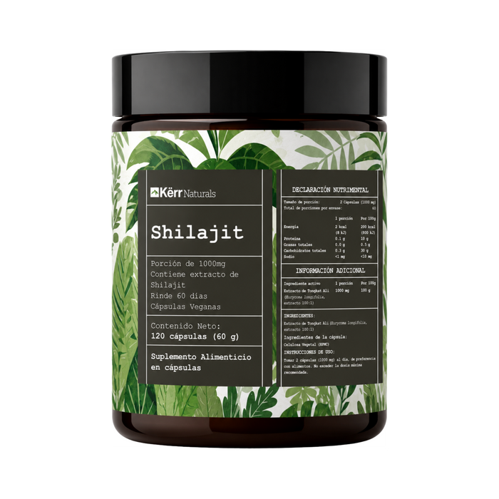 Shilajit Kërr Naturals – Resina mineral purificada | 120 cápsulas veganas